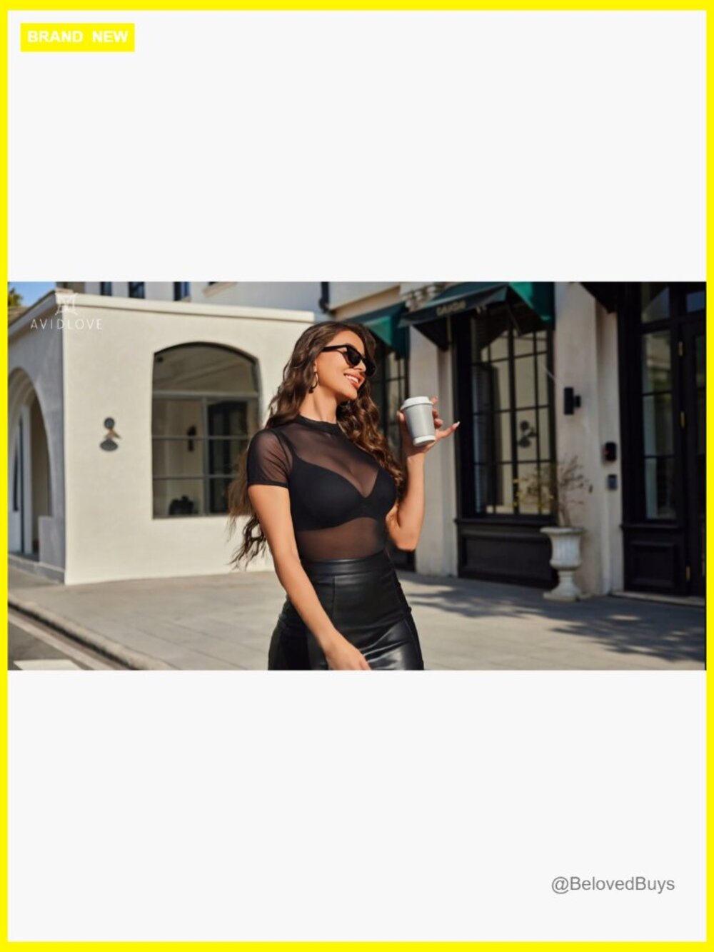 Sheer Mesh Mock Neck Short Sleeve Bodycon Top Clubwear Going Out - Picture 7 of 7